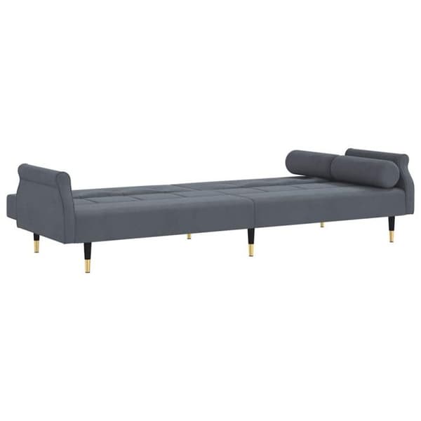 vidaXL bäddsoffa med kuddar mörkgrå sammet 351858