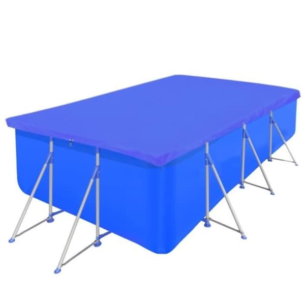 Skyddsöverdrag för rektangulär PE simbassäng - Vidaxl - 394 x 207 cm - 90 g/m² - Blå