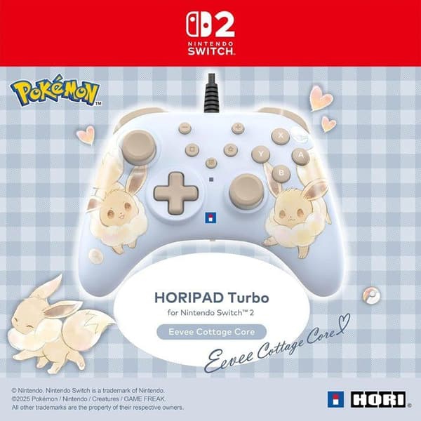 Spelkontroll - Nintendo Switch och Switch 2 - Pokémon - Trådad - Blå - Horipad Turbo - Programmerbara bakknappar - Hori