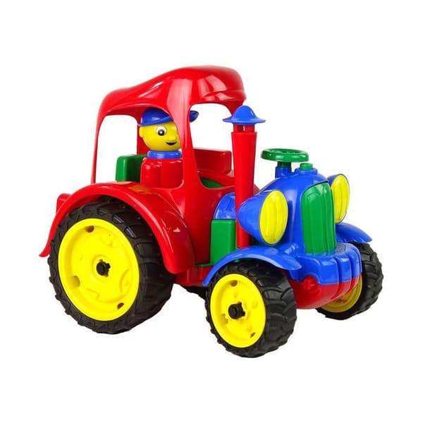 Stor Traktor Dragfordon Gård Figur Gummihjul