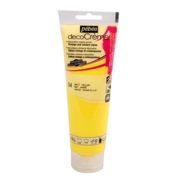 Akrylfärg - DecoCrème - Gul - 120ml