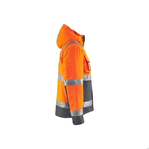 Högsynlig stretch vinterjacka Orange fluo/Grå antracit M 487019875396 Blaklader