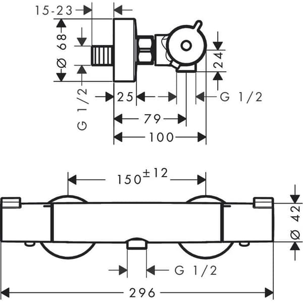 ECOSTAT 1001 termostatisk duschblandare - Krom