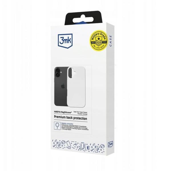 3mk Coque Hardy MagSilicone för Apple iPhone 16 Plus, vit