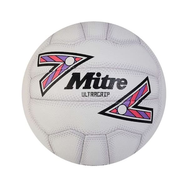 Boll netball Mitre Ultragrip - vit/svart/lila