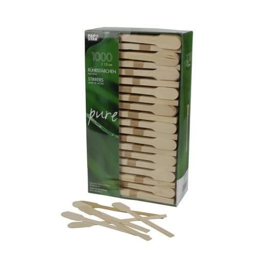 Träagitatörer - Pure - 13 cm - Beige - 10 stycken - Ej diskmaskinssäkra