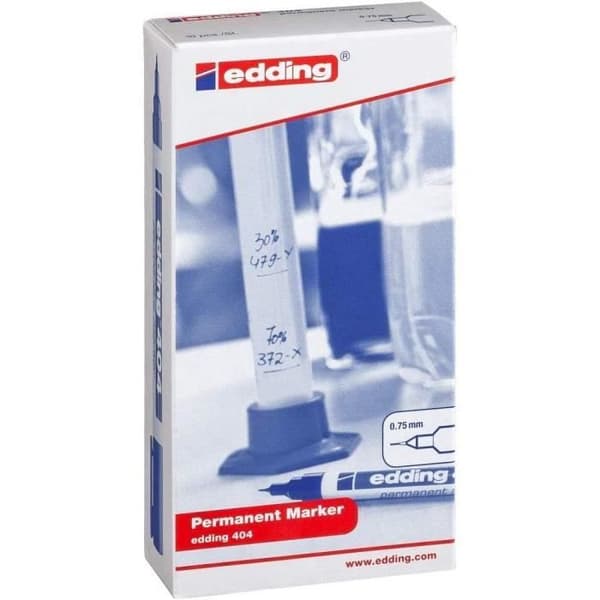 Permanent Markör - EDDING - 404 - 10-pack - Ultrafine spets 0,75 mm - Svart