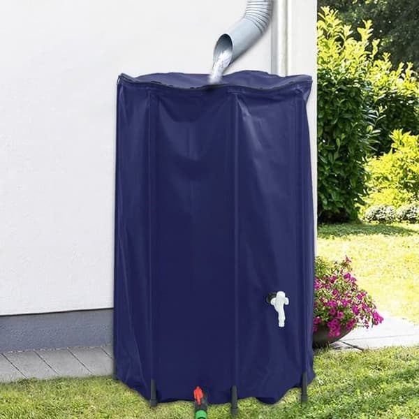 Fällbar vattentank - vidaXL - 2100 L - PVC - Kran - Blå
