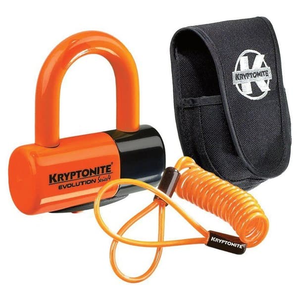 Skivlås - KRYPTONITE - Serie 4 - Premiumförpackning - Orange - 4-pack - Förstärkt säkerhet - Kompakt