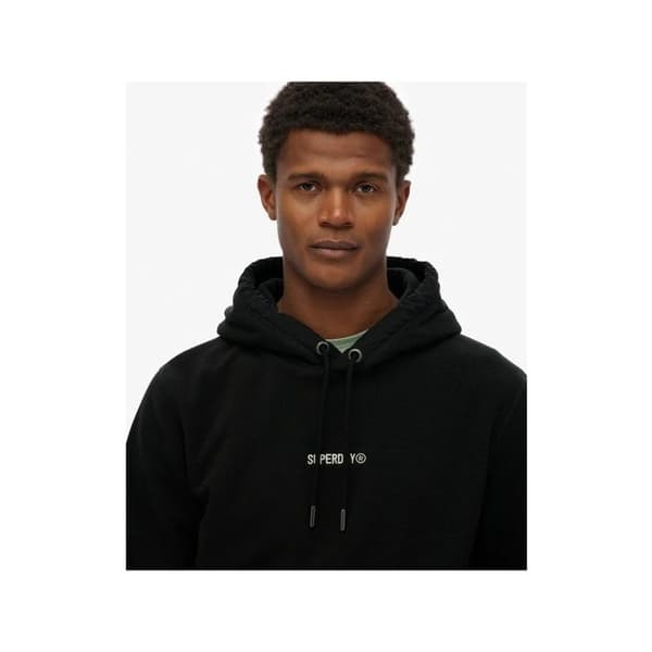 Sweat Superdry Herr Micro S Svart Bomull
