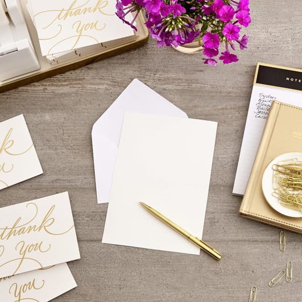 Grattiskort - HALLMARK - 5STZ1020 - 100 tackkort - Kvalitetspapper - Guldcalligrafi