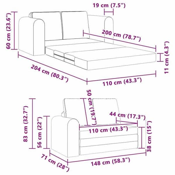 vidaXL Soffbädd Blå 148 x 71 x 83 cm Sammet 4106683