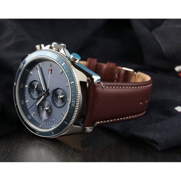 Klocka - Tommy Hilfiger - 1791837 - Kvarts - Brunt läder - Multitavlor