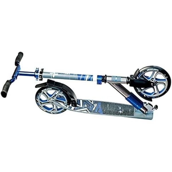 Aluminium Trottinette Deluxe 205 mm grå-blå