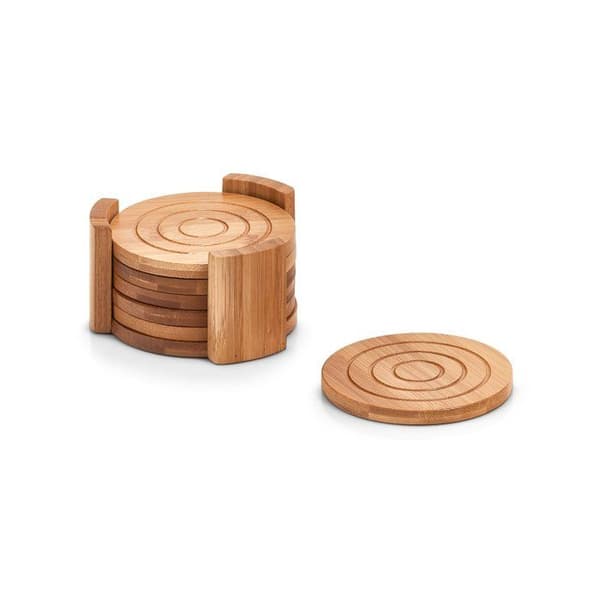 Underlag - ZELLER - 25378 - Set med 7 delar - Bambu - Halkfri