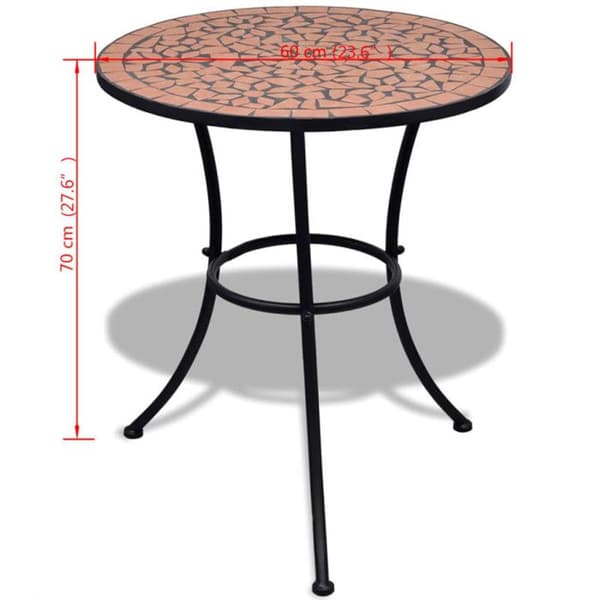 vidaXL Bistrobord Terrakotta 60 cm Mosaik