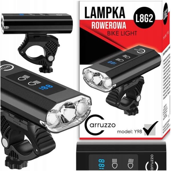 Phares - CARRUZZO - L8G2 - CREE 1200 - Svart - Batterier - Fram