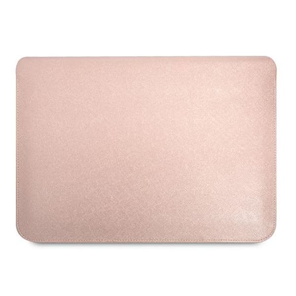 Guess Saffiano Triangle Logo Sleeve - 16" laptopfodral (rosa)