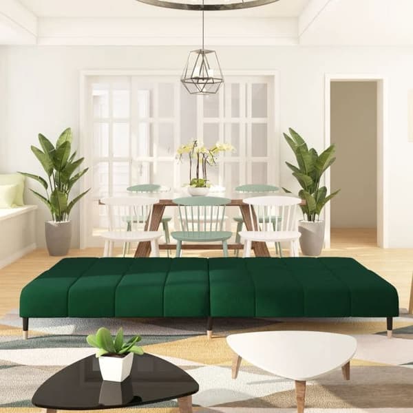 vidaXL 2-sits bäddsoffa Mörkgrön sammet 375876