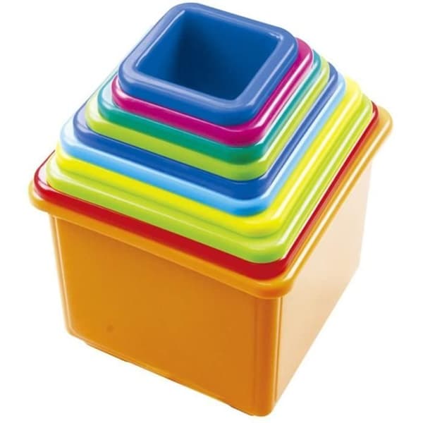 PlayGo Set med 16 stapelbara och geometriska kuber - 44286