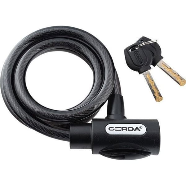Cykellås GERDA FLEX 1200/10 V universell - svart kabel med nyckellås