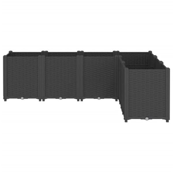 Svart plantering 160x120x53 cm polypropen