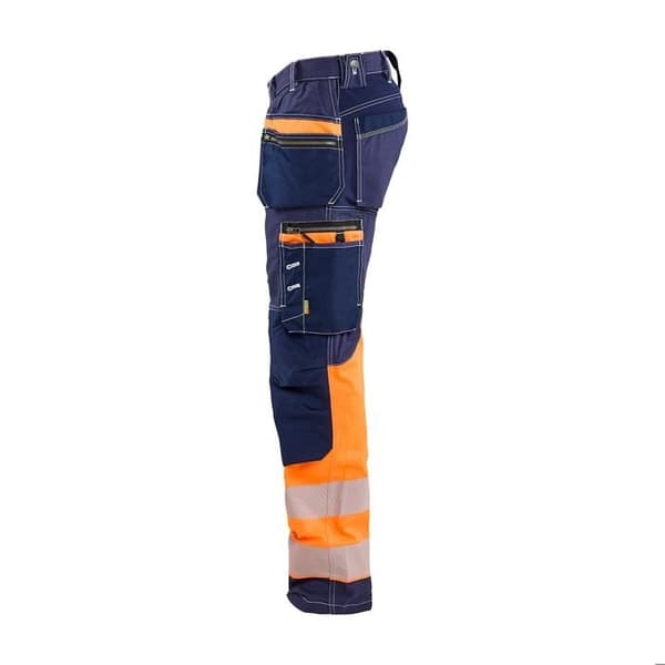Högsynlig stretch arbetsbyxa med flyttbara fickor Blaklader