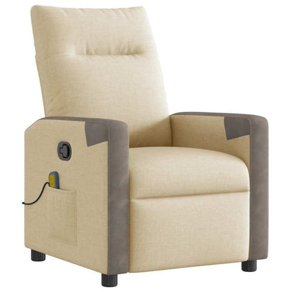 Massagestol - Lutbar - Kräm och grå - 6 massagepunkter - Nutida design