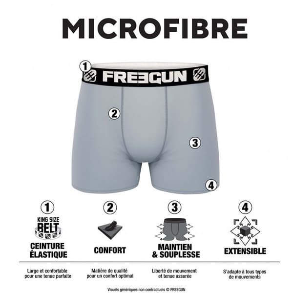 Freegun Boxers för Herr - Svart (Pack med 4)