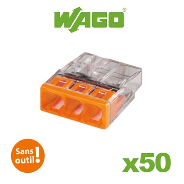 Flaska med 50 mini terminaler 3 ledare S2273 WAGO