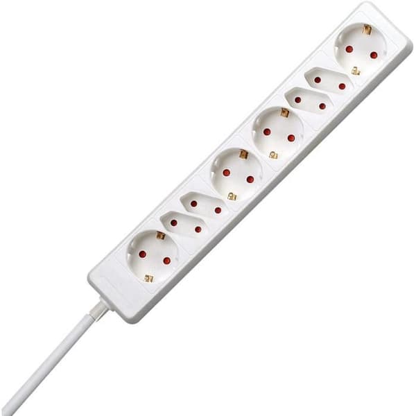 Grenuttag - Kopp - 120502004 - 8 uttag - Barnskydd - Kabel 1,4 m