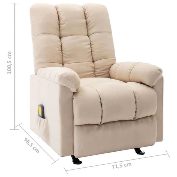 vidaXL Liggande massagestol Krämtyg 321419