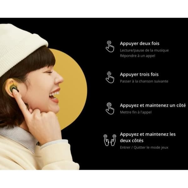 REALME True Wireless Buds Q Trådlösa Bluetooth-hörlurar - Svart