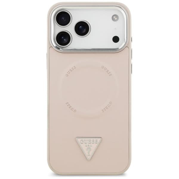 Guess hårdskal med triangel-logotyp MagSafe för iPhone 17 Pro Max - Rosa