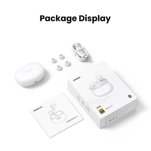 Hörlurar - Ugreen - WS200 - Bluetooth - In-ear - ANC vit