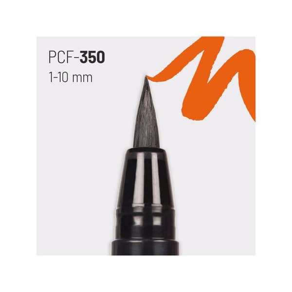 Målarpenna - POSCA - Röd - Linjebredd 1-10 mm - Penselspets - Opaque