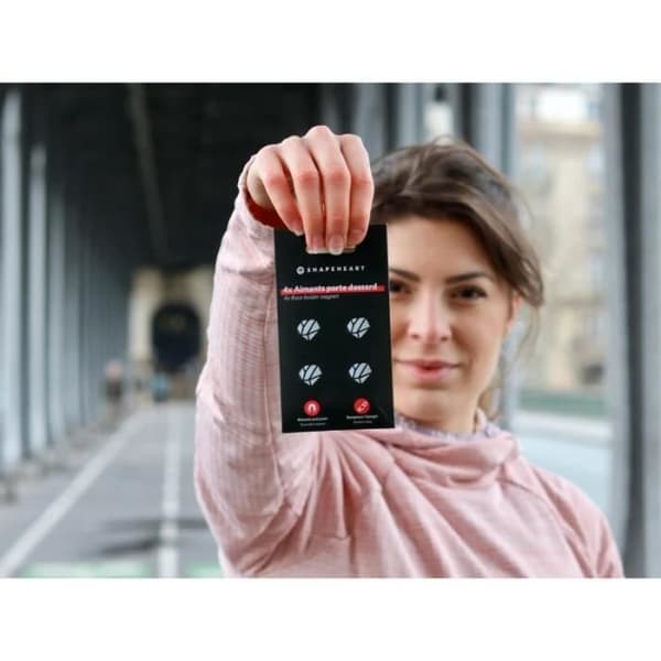 Magneter - SHAPEHEART - Startnummer - Svart - Vit - 4 st