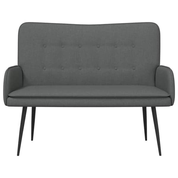 Soffa 2 platser Mörkgrå 115 x 61 x 87 cm tyg