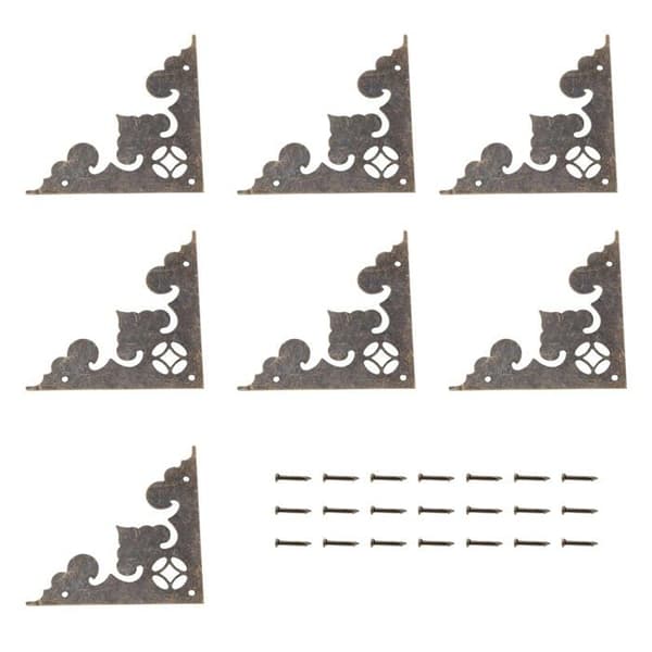 Möbelhörnskydd - EMSEA - Triangulär 58x58 mm - Metall - Antikbrons - Förpackning med 24 stycken