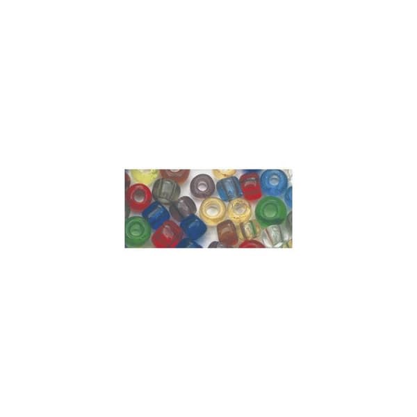 Rocailles, 2,6 mm ø, transparenta, assorterade, låda 17g