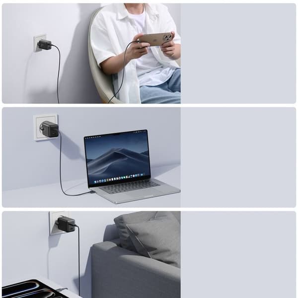 USB-C väggladdare EU 45 W - svarta