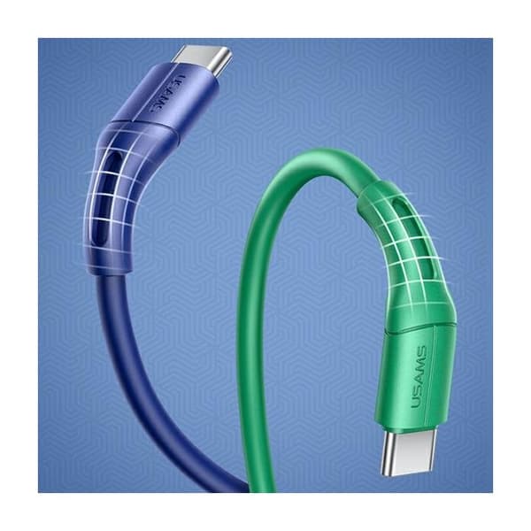 USB-C-kabel USAMS 1 m, snabb laddning, blå