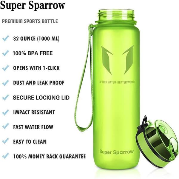 Super Sparrow Vattenflaska - Flaska, 1000ml, Limonad