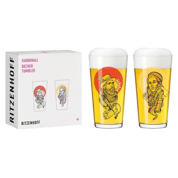 Ritzenhoff Ölfest Set med 2 glas Farbknall 002