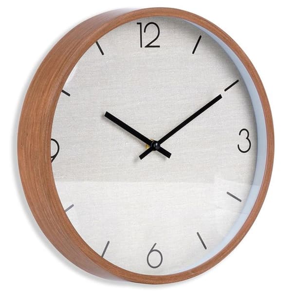 Klassisk väggklocka - VILDE - 29,5 cm i diameter - Brun - Plast som imiterar trä - Beige urtavla