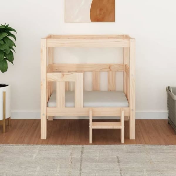 822372 vidaXL Hundsäng 65,5x43x70 cm Solid furu