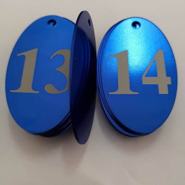 Numrerade jetonger - SOURCEMALL - Jetonger 1-100 - Aluminiumlegering - Blå - 5x3 cm