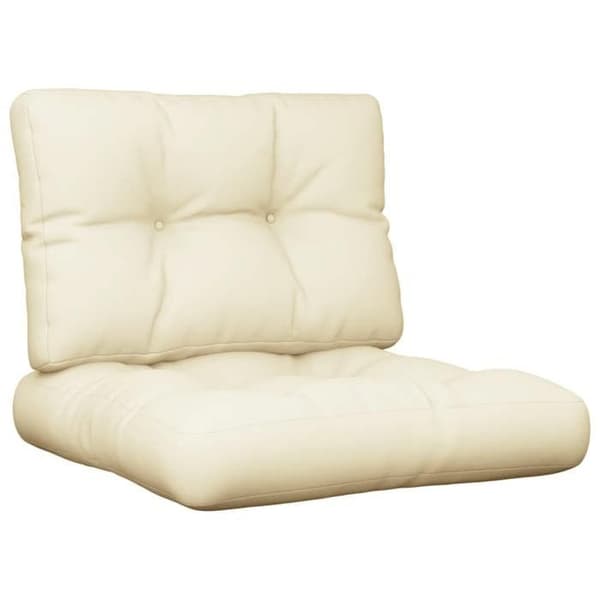 vidaXL Pallkuddar set om 2 kräm tyg 360669