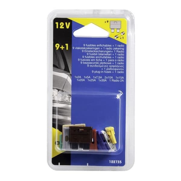 CARTEC 9 instickssäkringar + 1 radio