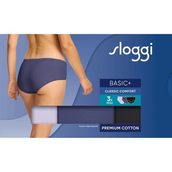 Sloggi Basic+ Midi damunderkläder (x3)